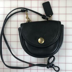 Vtg Coach Mini Belt Bag - Black Crossbody Leather